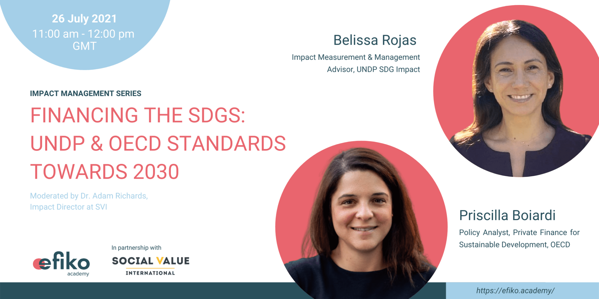 Efiko Impact webinar financing the sdgs: undp & oecd standards towards 2030 with belissa rojas and priscilla boiardi