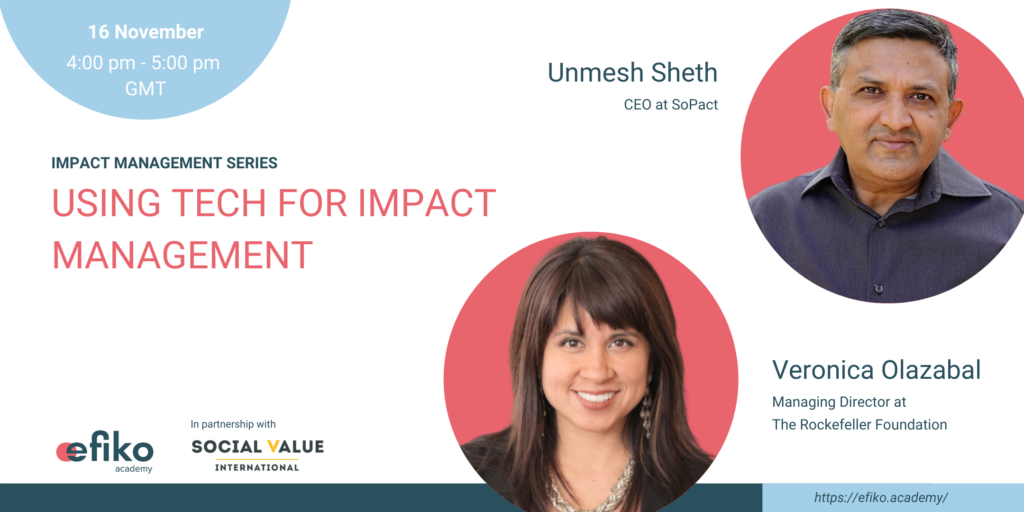 Webinar on tech for impact management with unmesh sheth and veronica olazabal