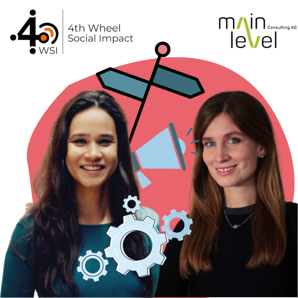 lead trainers of theory of change course, 4th wheel social impact and mainlevel logo